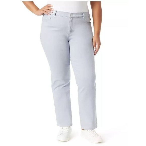 Gloria Vanderbilt Pale Blue Amanda High Rise Straight Leg Jeans Plus Sz 18 W NWT