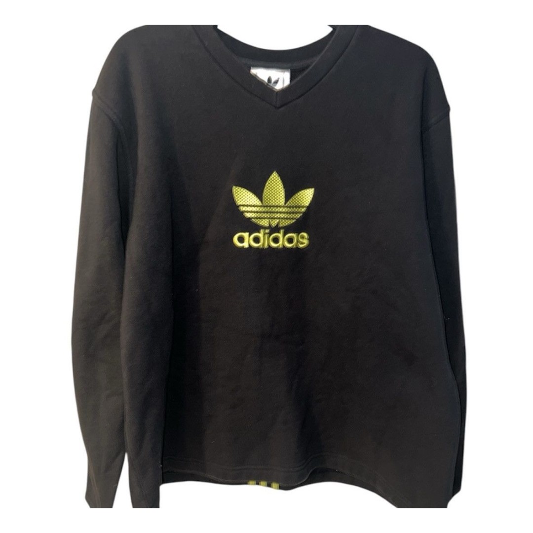 Adidas Sweatshirt XL Embroidered Trefoil Logo Crewneck Three Stripe Vintage Y2K