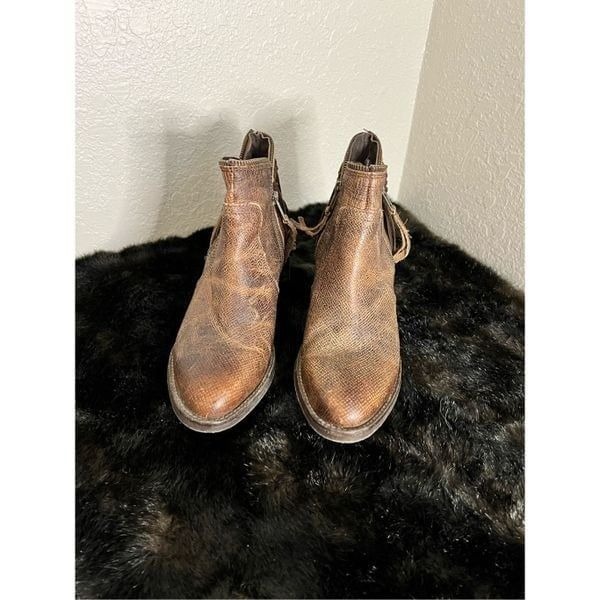 Circle G fringe leather booties boots western grandma 8