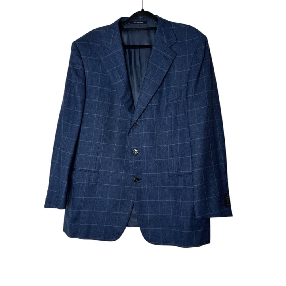Ermenegildo Zegna Mens Blazer Jacket Navy Blue Wool Size 36