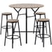 5-Piece Bar Table and Chairs Set, Space Saving Dining Table with 4 Stools