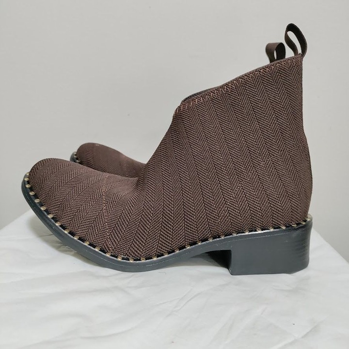 Charleston Barcelona Herringbone Prarie Equestrian Ankle Boot Brown Womens Sze 8