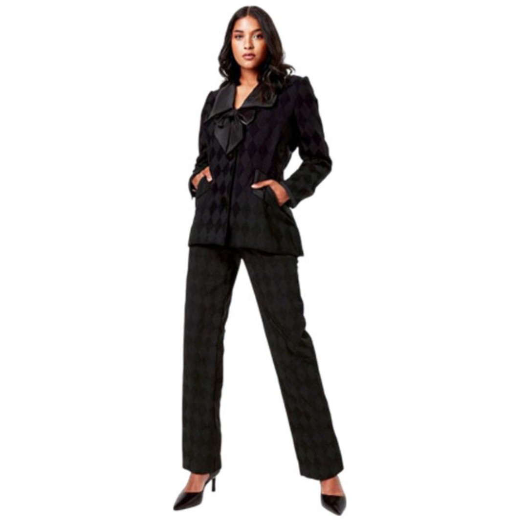 Black Jester Pattern Milano Blazer Size 40 / US 6