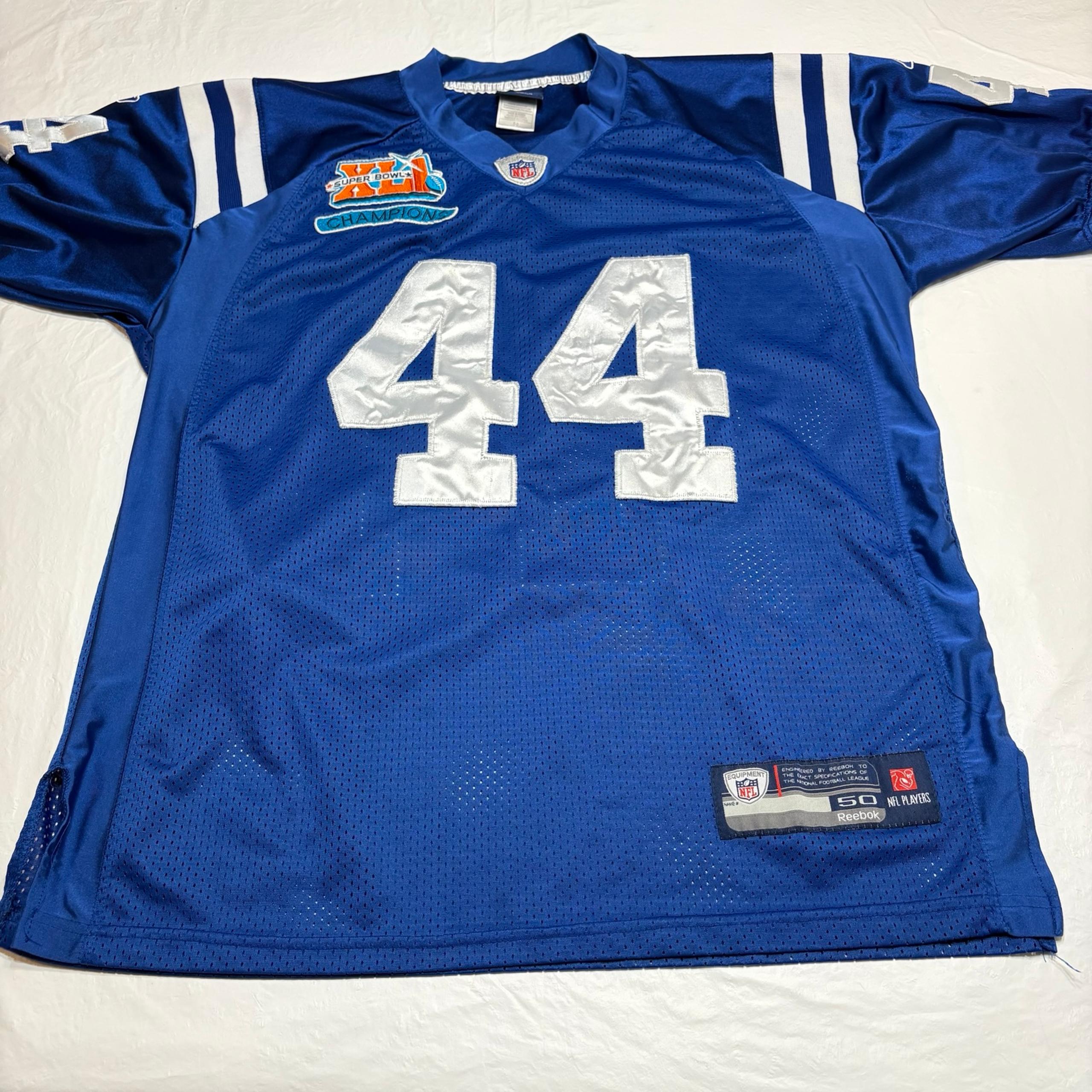 Indianapolis Colts Jersey Dallas Clark 44 Super Bowl XLI Men 50 On Field - Reebok