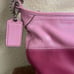 COACH Rugby Stripe Pink Leather Bleeker Duffle Crossbody Shoulder Bag F13357