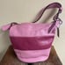 COACH Rugby Stripe Pink Leather Bleeker Duffle Crossbody Shoulder Bag F13357