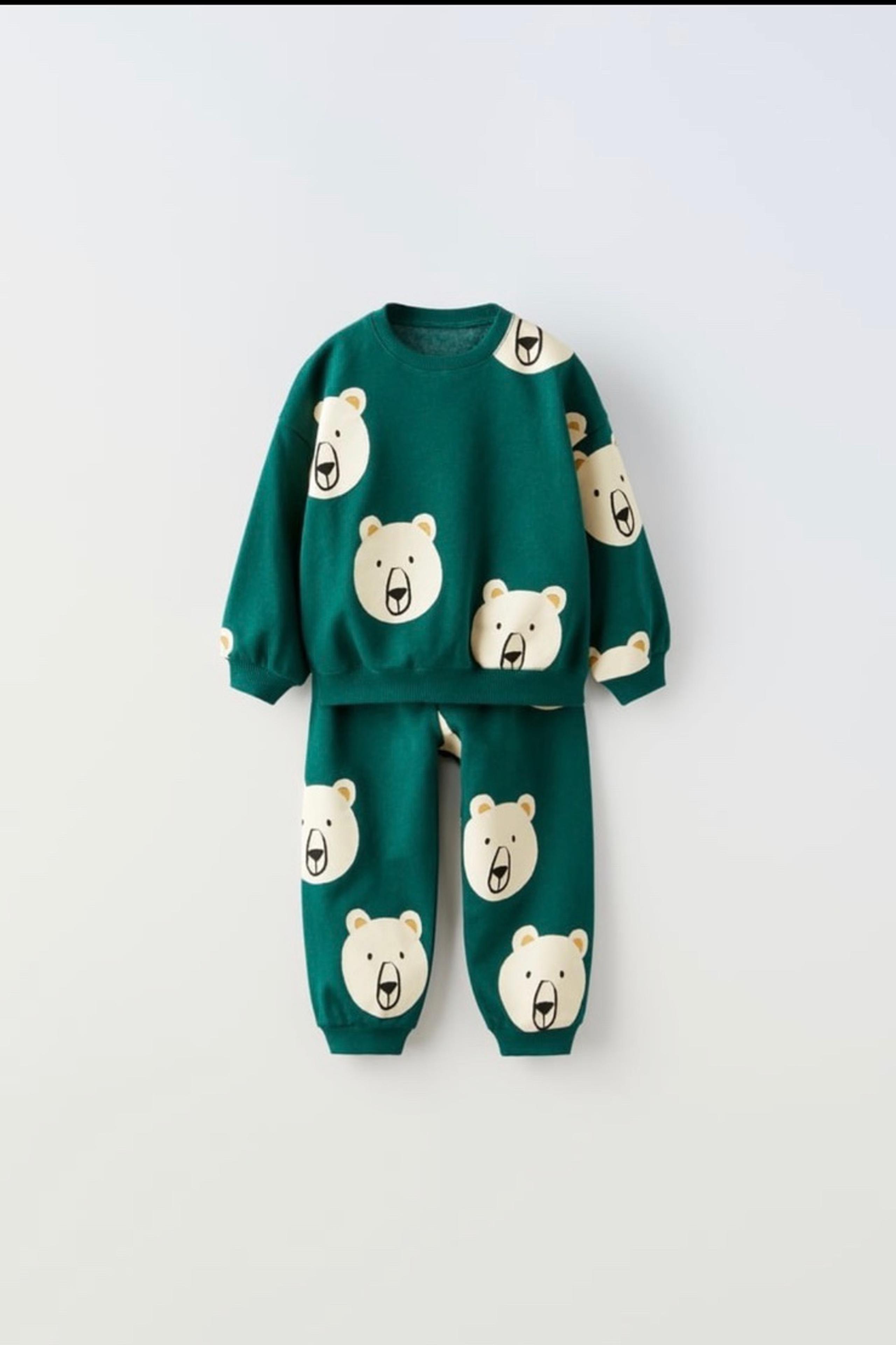 Zara kids boys girls PLUSH BEAR SWEATSHIRT AND PANTS MATCHING SET  2-3 years