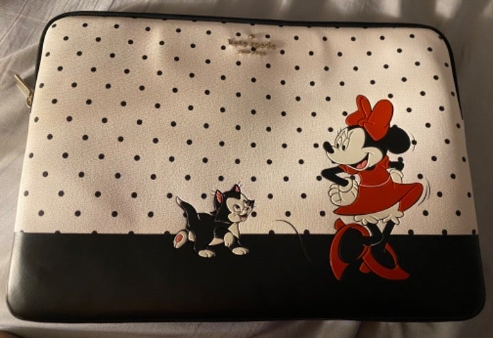 New Kate Spade Disney X Minnie Mouse Universal Laptop Sleeve POLKA DOTS BLACK