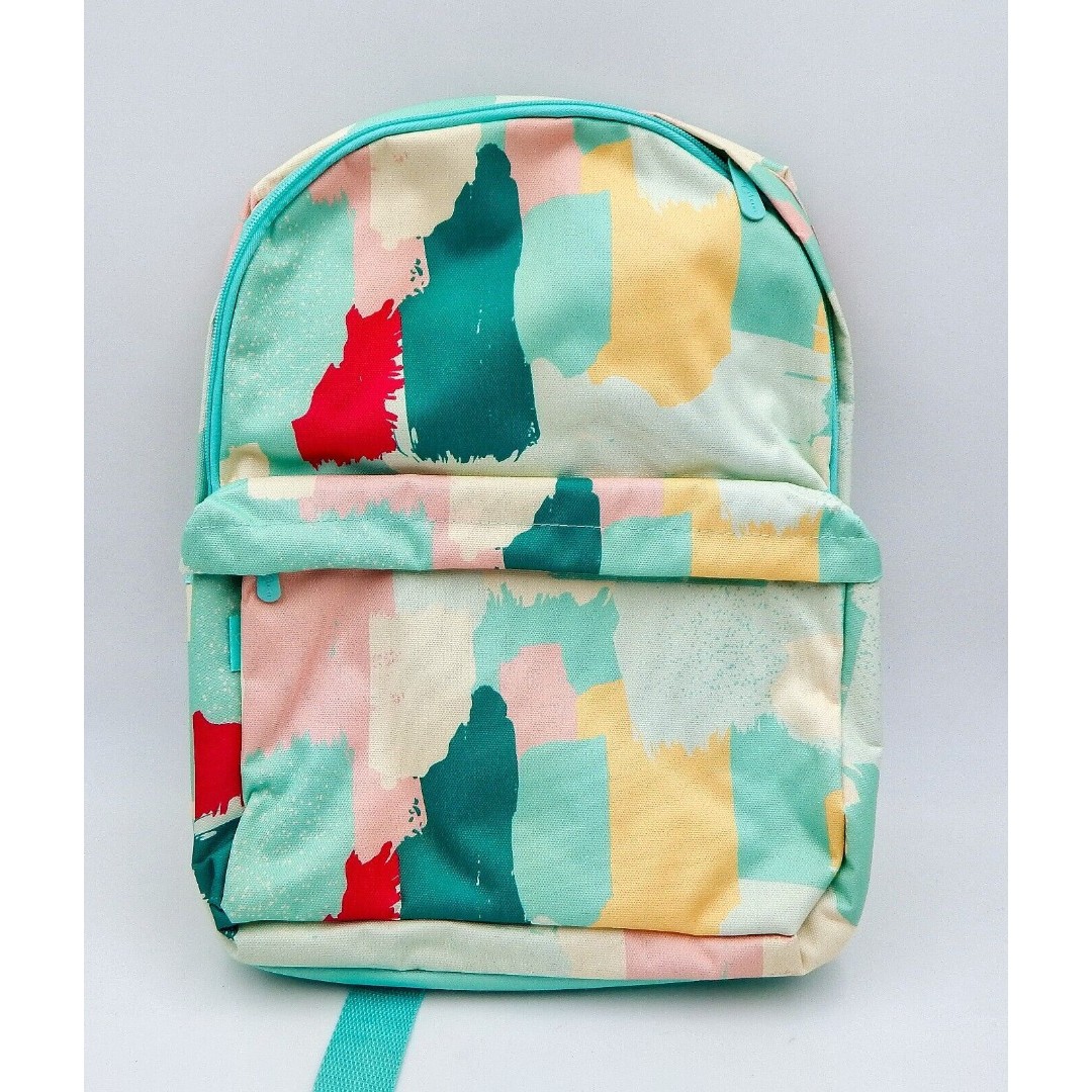 Thirty-One Cool for School Backpack Painted Streaks Pink Green
