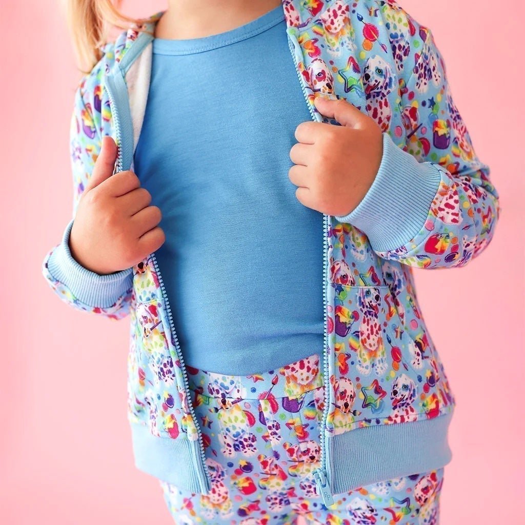 Posh Peanut x Lisa Frank Collab Spotty & Dotty Zippered Hoodie Size 7/8 NWT