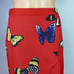 J.Crew Collection Monarch Butterfly Skirt Sz 2 Poppy Red Silk Linen Pencil