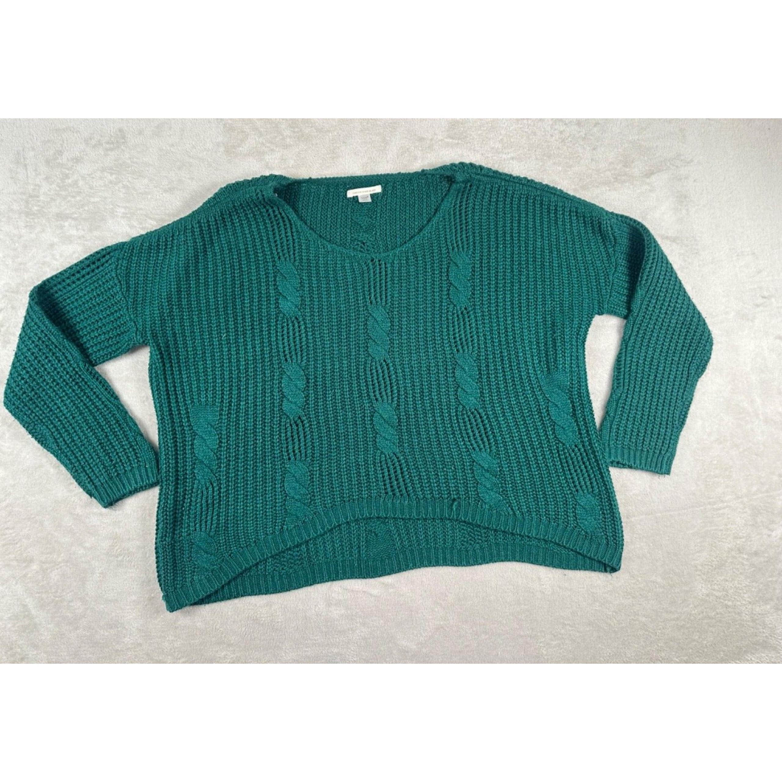 Womens Green Long Sleeve Knit Sweater Size L - Canyon River Blues