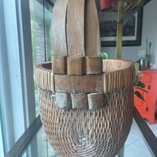Antique Asian Rice Gathering Basket