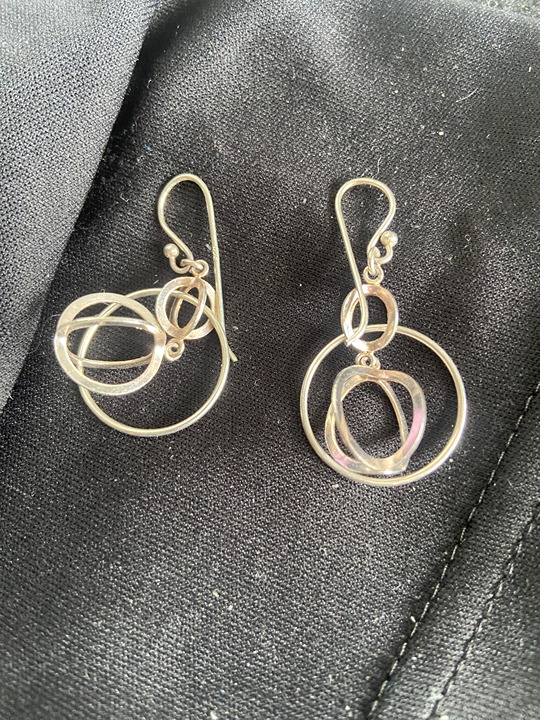 Vintage Sterling Silver Open Orb Earrings