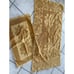 Vintage Sears Bath & Hand Towels 2 Gold Brown Orange Color Block Fringe Hem