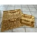 Vintage Sears Bath & Hand Towels 2 Gold Brown Orange Color Block Fringe Hem