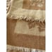 Vintage Sears Bath & Hand Towels 2 Gold Brown Orange Color Block Fringe Hem