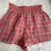Gingham high waisted shorts