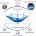 Single & Double Camping Hammock with Mosquito/Bug Net, 110 L x 59 W