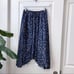 Listicle Navy Cream Dot Flowy Midi Skirt S