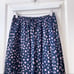 Listicle Navy Cream Dot Flowy Midi Skirt S