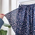 Listicle Navy Cream Dot Flowy Midi Skirt S