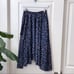 Listicle Navy Cream Dot Flowy Midi Skirt S