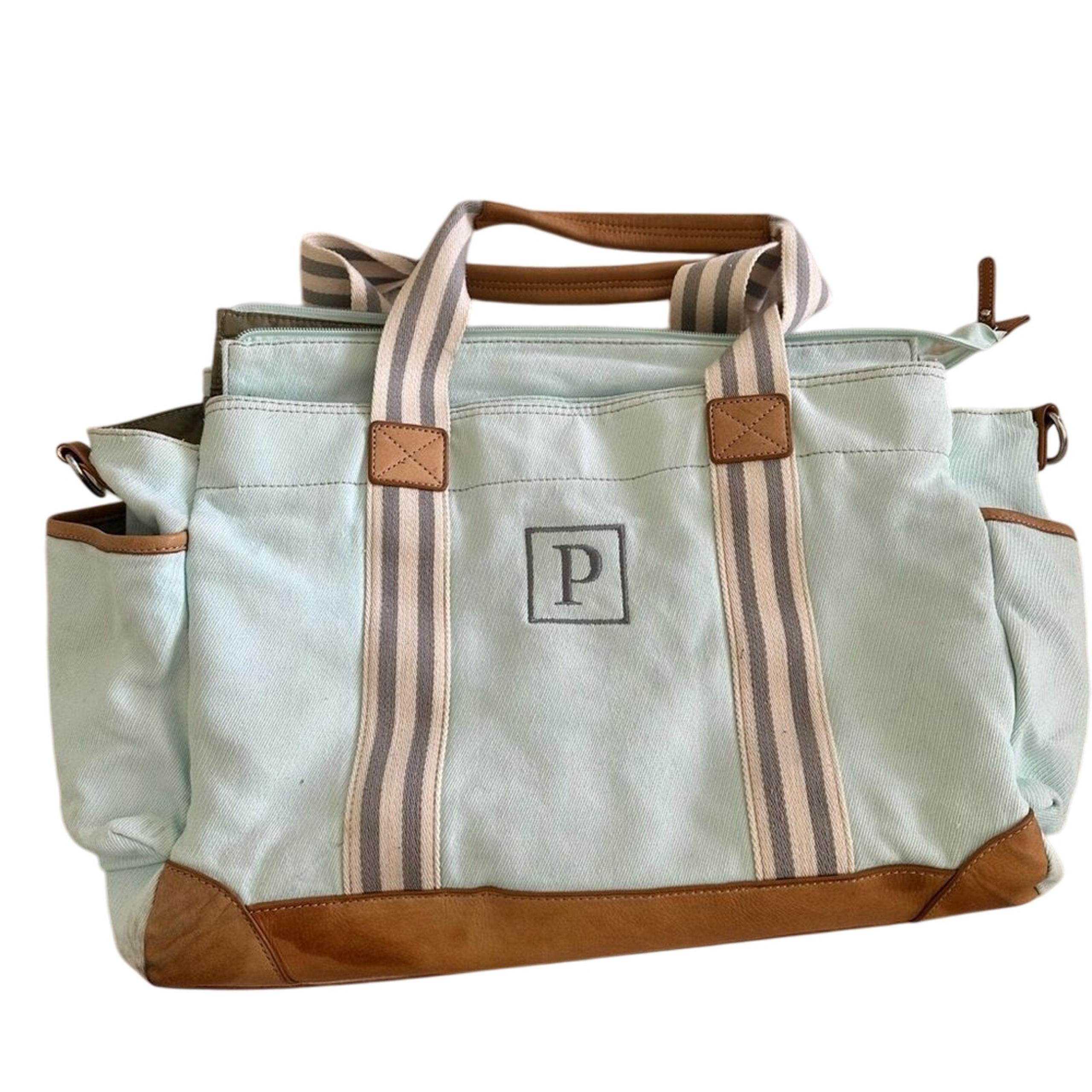 Pottery Barn Embroidered Baby Diaper Bag "P"