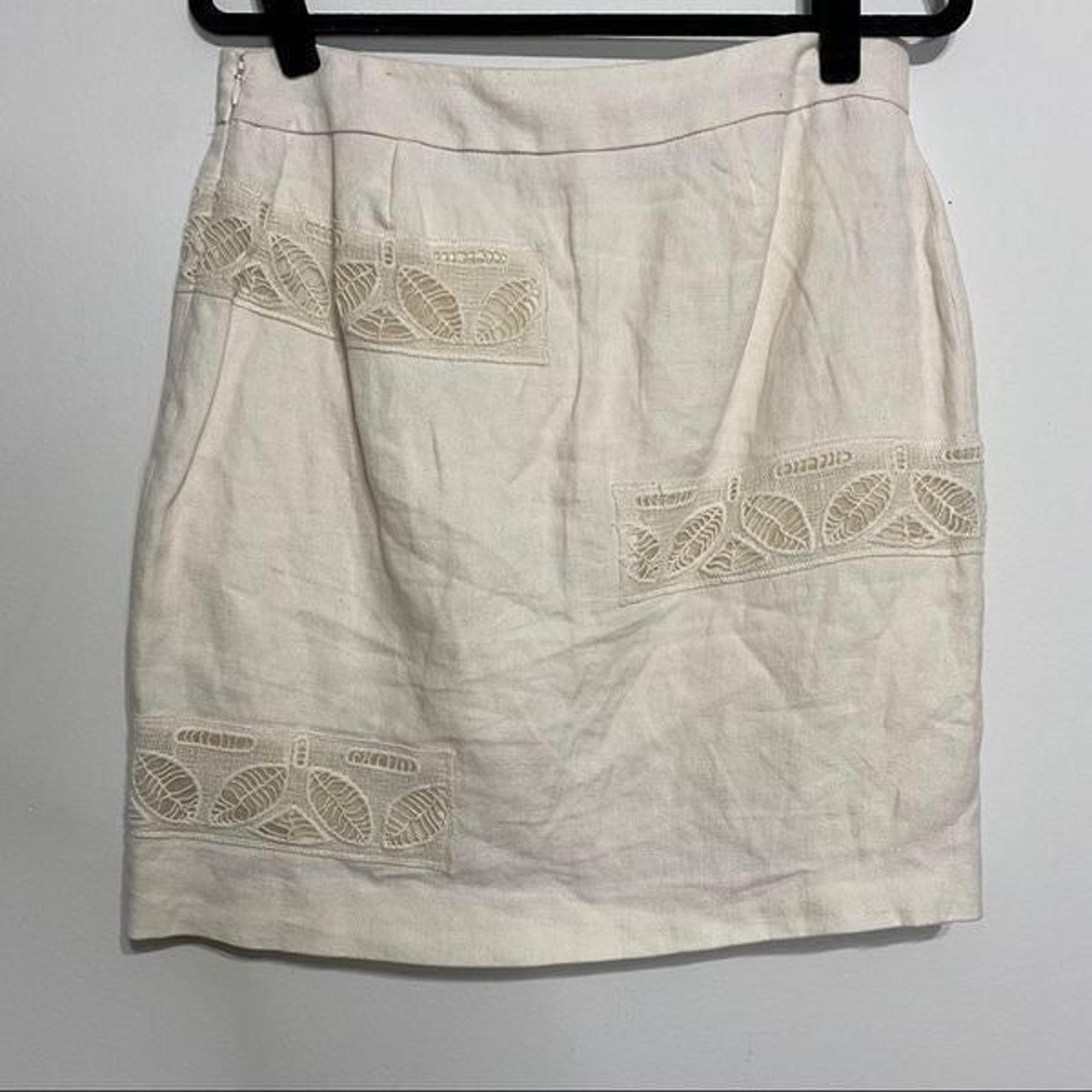 Moulinette Soeurs Off White Lacy Leaf Insert Skirt
