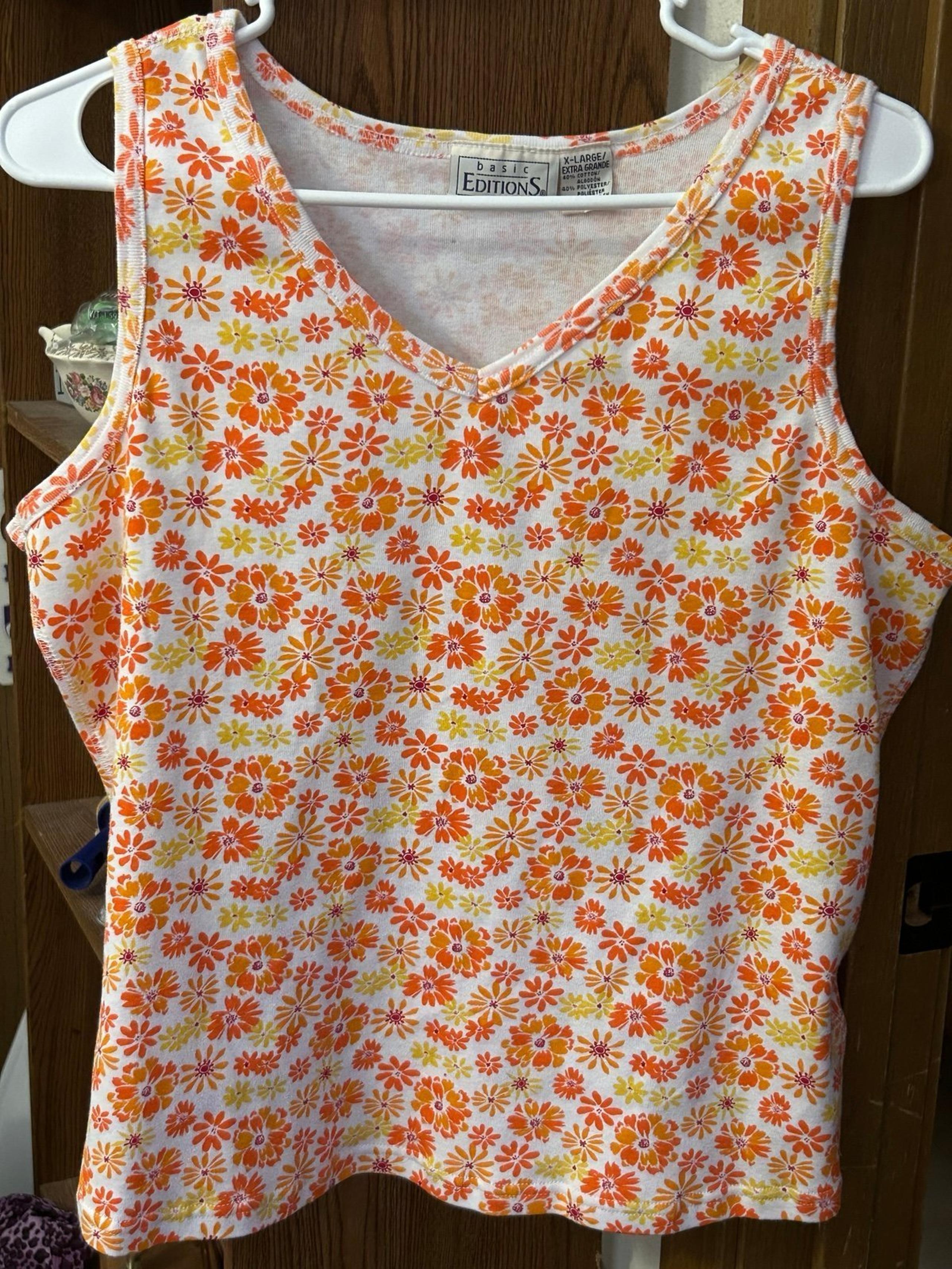 Women’s Basic Editions tank top. Pretty floral design. Never worn.