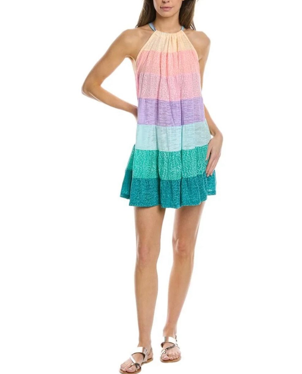 Pitusa Popsicle Halter Mini Dress - Pastel Rainbow One Size NWT