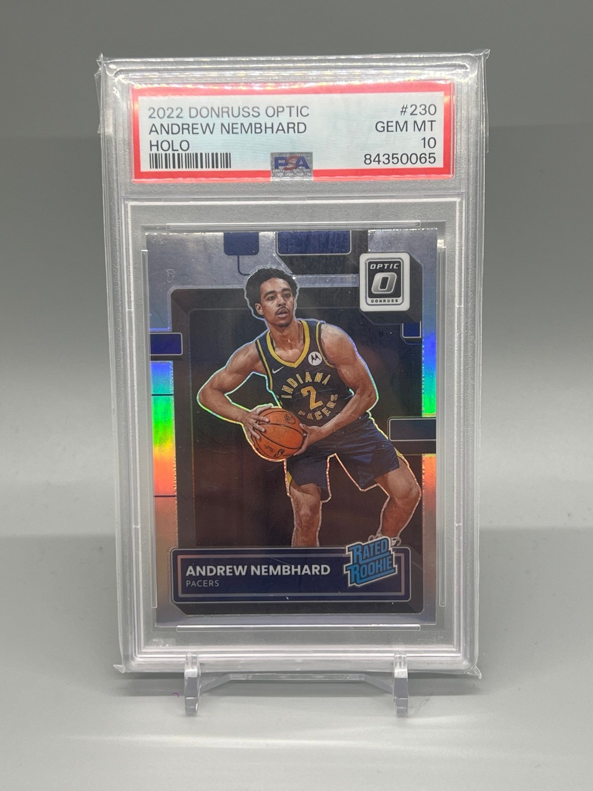 2022-23 Donruss Optic Andrew Nembhard Prizm Silver Rated Rookie #230, PSA 10 Gem