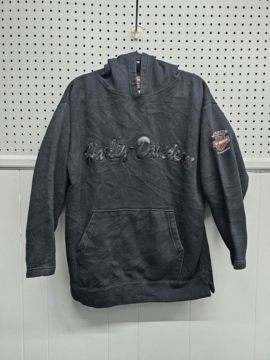 Harley-Davidson Pullover Hoodie Sweatshirt w/ Full Pocket Men's M (Black)