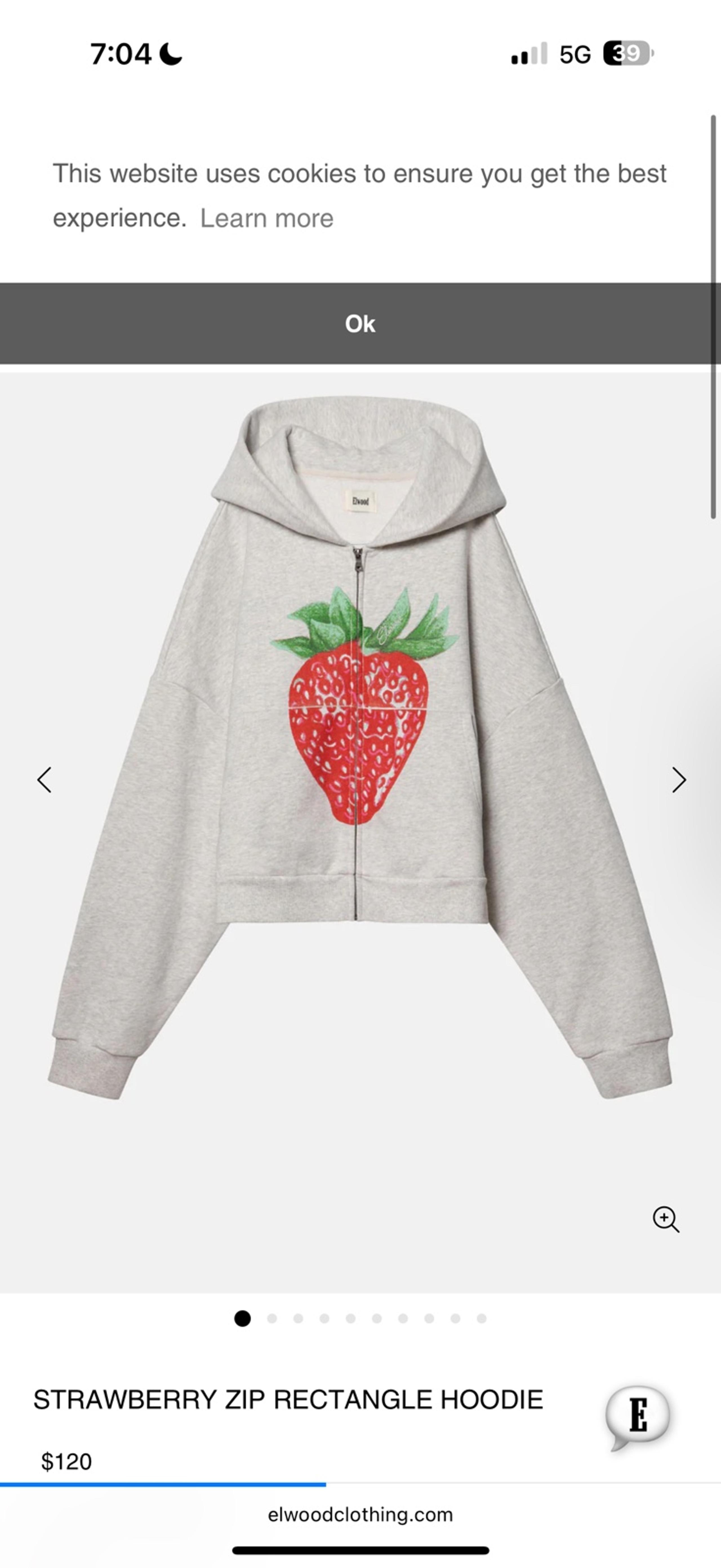 Elwood strawberry zip up ( rare )