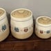Vintage Retro Canister Set Lot Farmhouse Stoneware Japan Kitchen Storage Decor