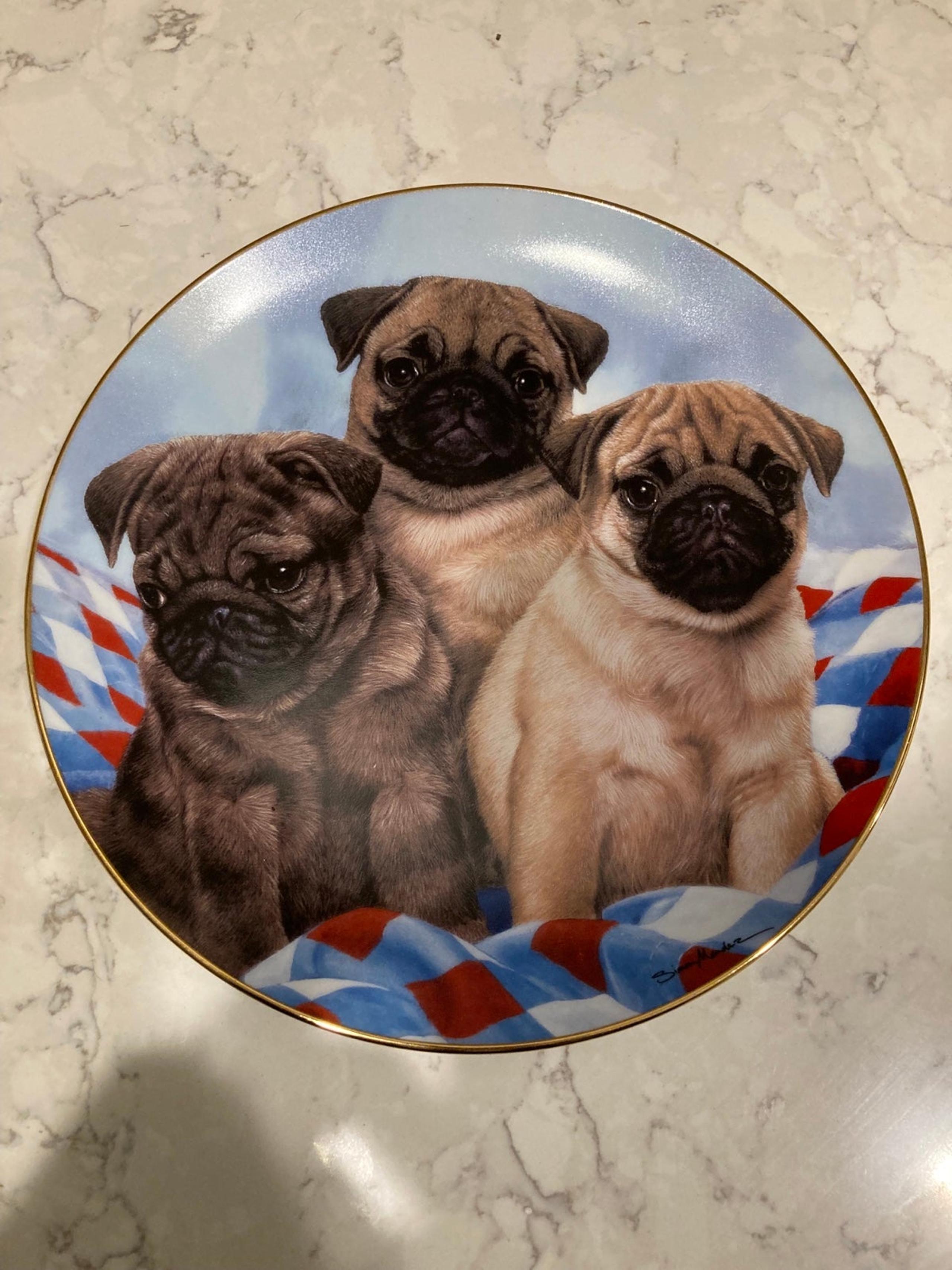 Danbury Mint 8” pug plate