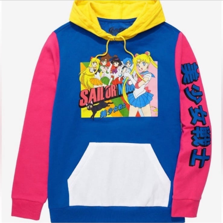 Unisex Pretty Guardian Sailor Moon Sailor Guardians Portrait Color Block Hoodie