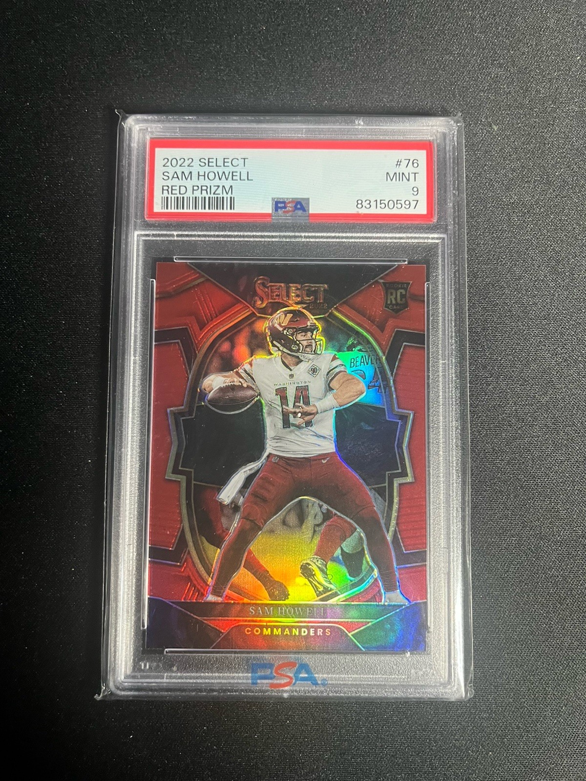 2022 Panini Select Sam Howell Concourse Rookie Red Prizm /99 PSA 9 RC 1/99