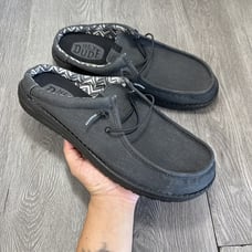 Hey Dude Wally Slip Canvas Mono Men’s Size 12 Black