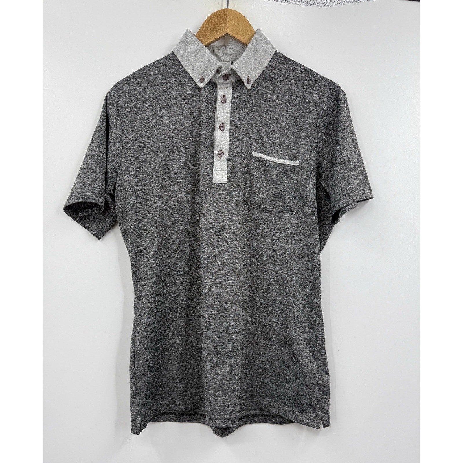 State & Liberty Shirt Adult Gray Tech Polo Performance Stretch Mens Medium