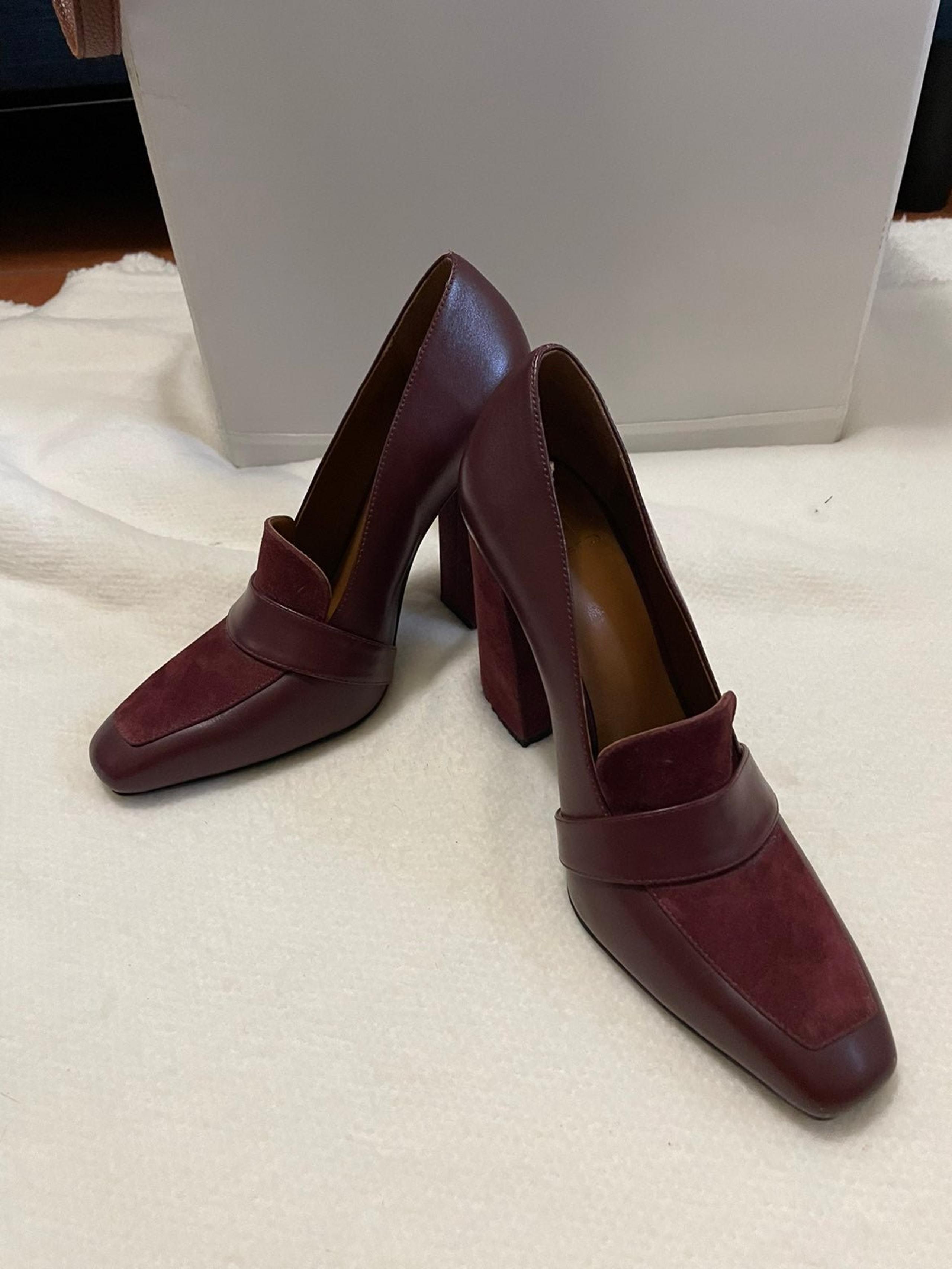 Halston Heritage Burgundy Loafer Pumps 6