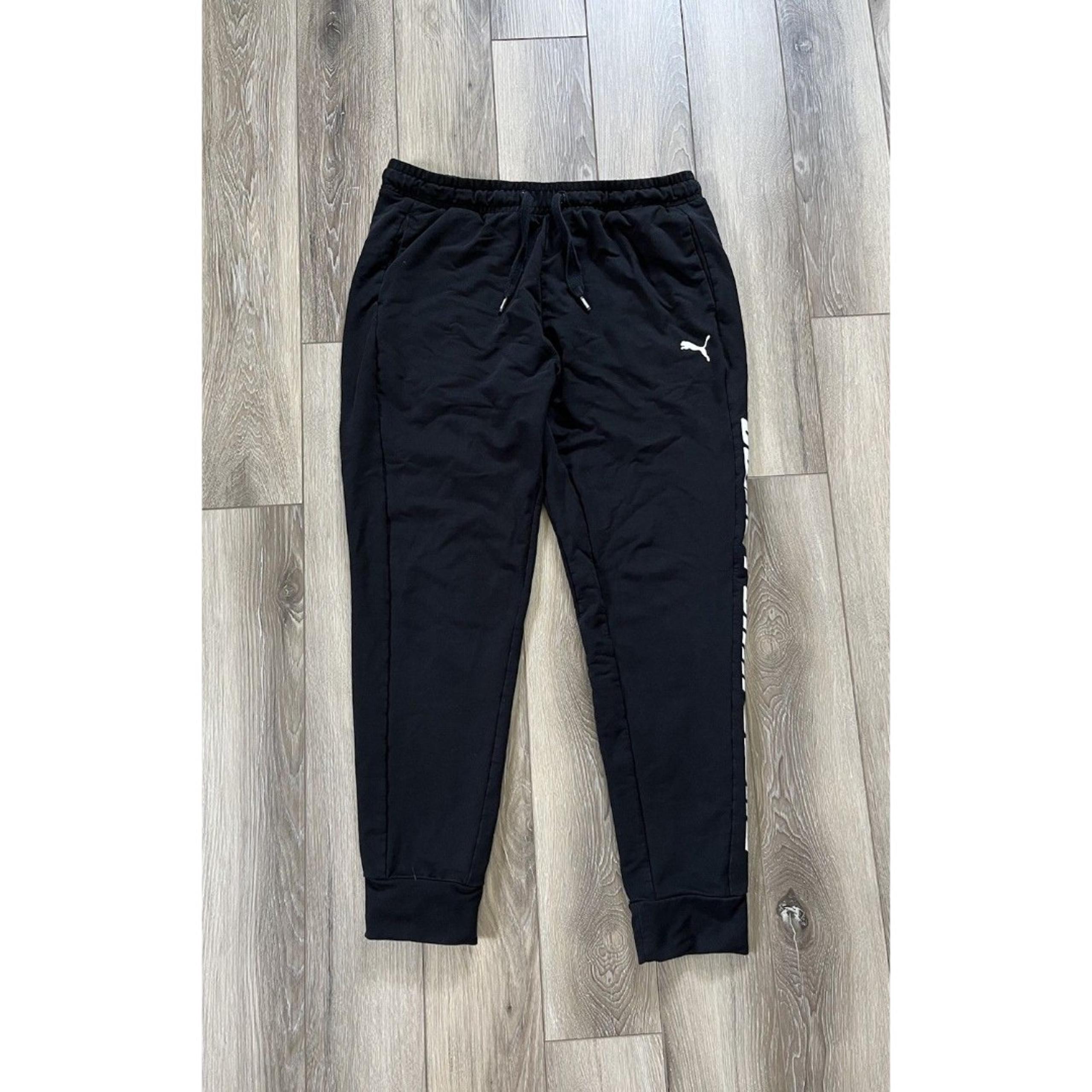 PUMA Mens Black Activewear Sport Athletic Track Pants Joggers Size Medium