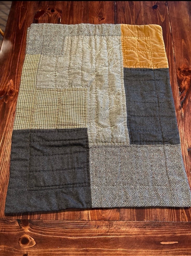 2 Pottery Barn standard size Haberdashery velvet tweed shams