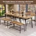 Dining Table Set for 4 Dining Room Kitchen Table w/ Bench 2 Chairs 4-Piece Set