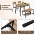 Dining Table Set for 4 Dining Room Kitchen Table w/ Bench 2 Chairs 4-Piece Set