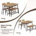 Dining Table Set for 4 Dining Room Kitchen Table w/ Bench 2 Chairs 4-Piece Set