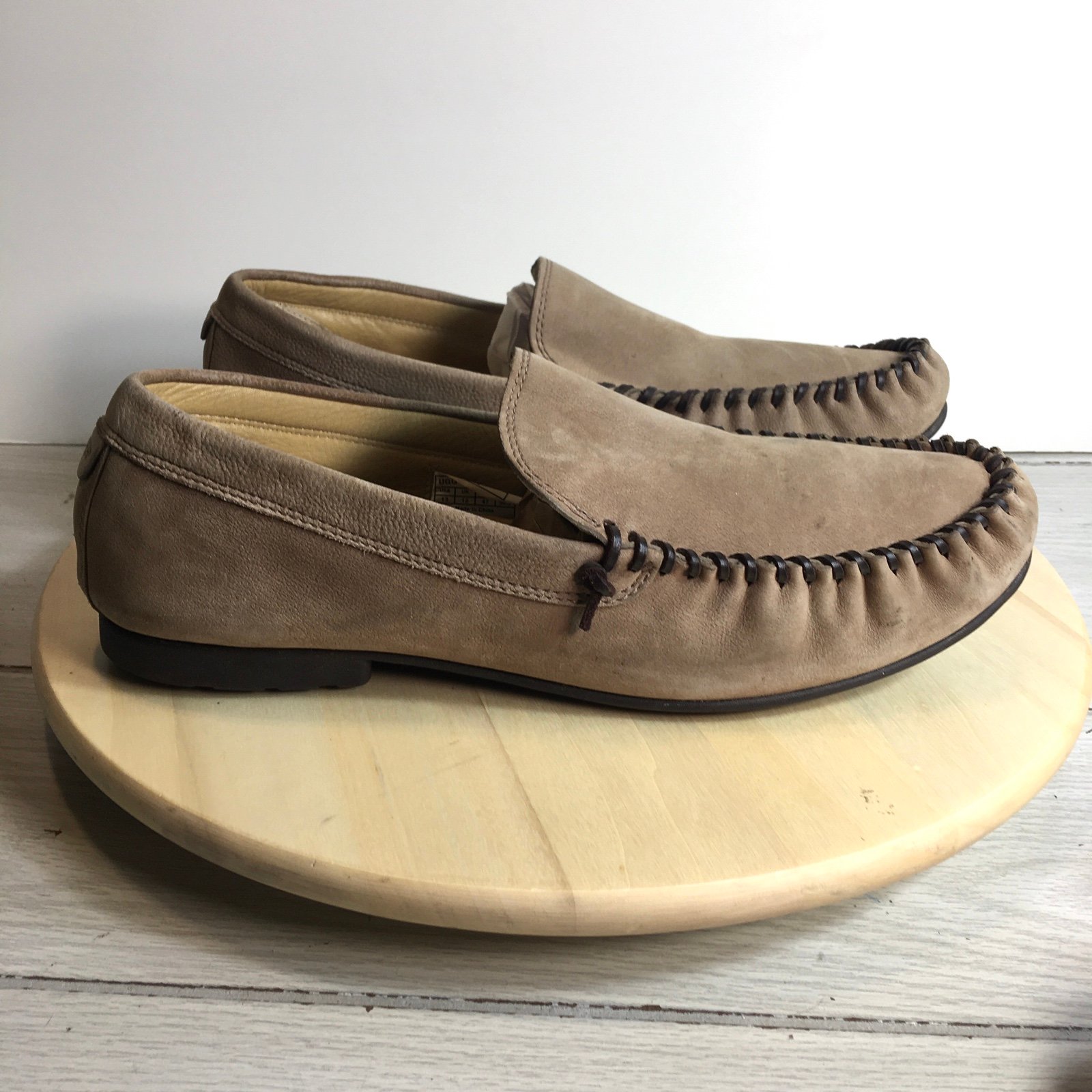 Ugg 1003670 Brown Leather Slip-On Moccasin Loafer Shoes Mens Sz 13