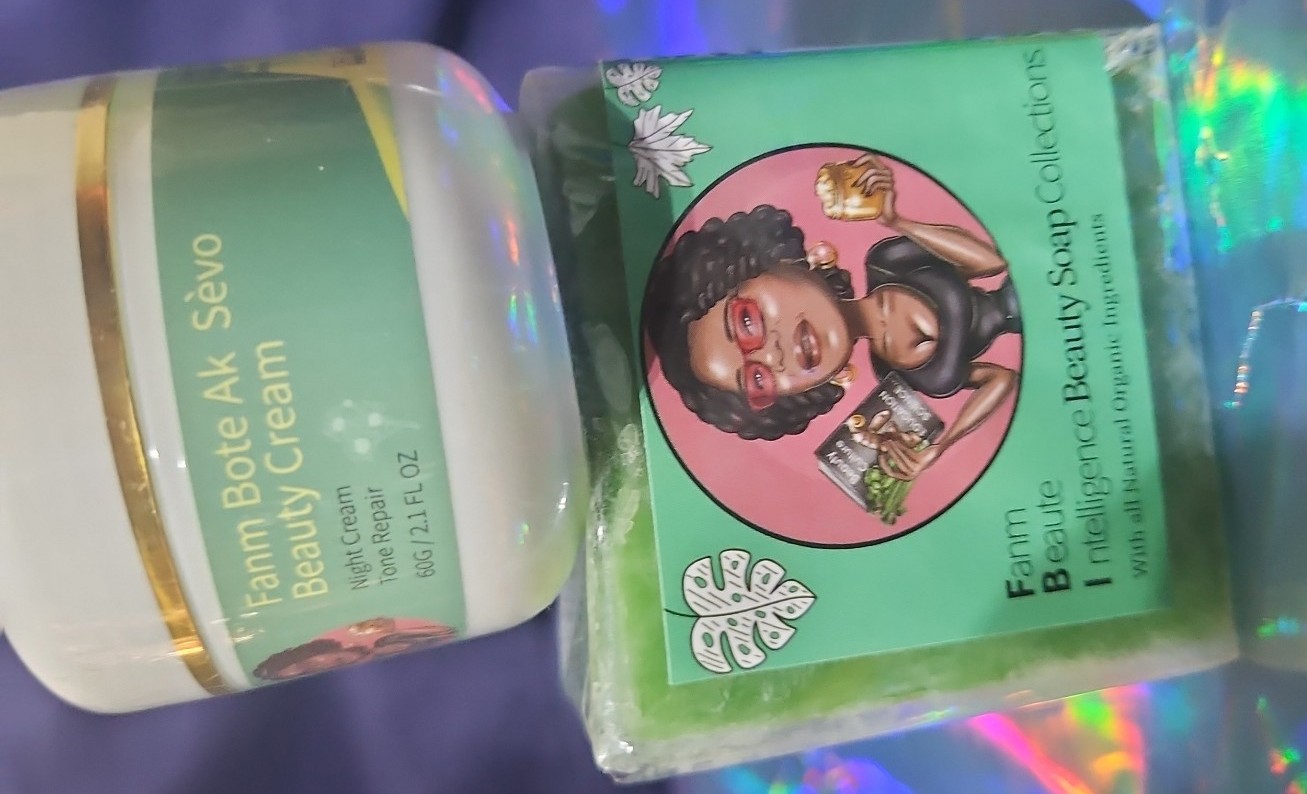 Green soap and face cream