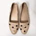 TOD'S Gommino Espadrille Driving Shoes Women 38.5 Beige Gold Loafers Leather