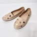 TOD'S Gommino Espadrille Driving Shoes Women 38.5 Beige Gold Loafers Leather